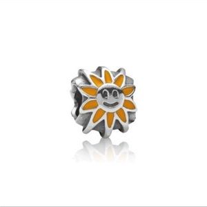 Pandora Charm RETIRED Sun Orange Smile S925 ALE Sterling Silver, for Bracelet